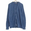 L★古着 長袖 ニット カーディガン メンズ 90年代 90s 無地 アクリル USA製 薄紺 霜降り 26jan28