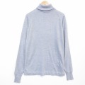 L★古着 ピューリタン 長袖 セーター メンズ 80年代 80s 無地 アクリル タートルネック ハイネック USA製 グレー 26jan29