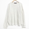 XL★古着 長袖 セーター メンズ 90年代 90s 無地 大きいサイズ アクリル クルーネック USA製 薄ベージュ 26feb12