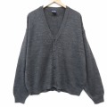 XL★古着 ピューリタン 長袖 ニット カーディガン メンズ 00年代 00s 無地 大きいサイズ アクリル 濃グレー 26feb16