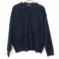 XL★古着 ピューリタン 長袖 ニット カーディガン メンズ 00年代 00s 無地 大きいサイズ アクリル 紺 26feb16