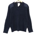 XL★古着 ブラウアー 長袖 コマンド セーター メンズ 90年代 90s ヒジ当て ウール Vネック 濃紺 26feb16
