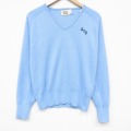 M★古着 シアーズ 長袖 セーター メンズ 80年代 80s MCH アクリル Vネック USA製 水色 26feb16