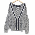 XL★古着 長袖 ニット カーディガン メンズ 90年代 90s 大きいサイズ USA製 ベージュ他 26feb25