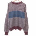XL★古着 長袖 セーター メンズ 80年代 80s クルーネック エンジ他 26feb28
