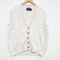XL★古着 ニット ベスト メンズ 90年代 90s コットン USA製 白 26feb28