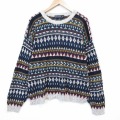 XL★古着 長袖 セーター メンズ 90年代 90s フェアアイル アクリル クルーネック USA製 紺他 26mar06