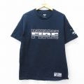 L★古着 半袖 Tシャツ メンズ HAWAIIAN FIRE コットン クルーネック USA製 紺 ネイビー 25aug22 中古