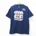 XL★古着 半袖 Tシャツ メンズ NFL ニューイングランドペイトリオッツ クルーネック 紺 ネイビー アメフト スーパーボウル 25aug22 中古