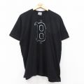 【50%OFF】XL★古着 マジェスティック 半袖 Tシャツ メンズ MLB ボストンレッドソックス クルーネック 黒 ブラック メジャーリーグ ベースボール 野球 25aug25 中古