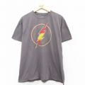 XL★古着 半袖 Tシャツ メンズ DCコミックス ザフラッシュ コットン クルーネック グレー 25aug25 中古