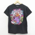 M★古着 半袖 Tシャツ メンズ アニメ スクービードゥー コットン クルーネック 黒 26mar14