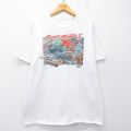 L★古着 半袖 Tシャツ メンズ ゲーム ストリートファイター2 コットン クルーネック 白 26mar18