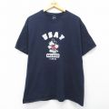 XL★古着 半袖 Tシャツ メンズ ディズニー ミッキー ミリタリー USAF フロリダ コットン クルーネック 紺 26mar18