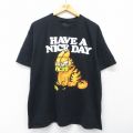 ガーフィールド 半袖Tシャツ ブラック XL | 古着