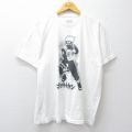 XL★古着 半袖 Tシャツ メンズ アニメ ナルト疾風伝 はたけカカシ 大きいサイズ コットン クルーネック 白 26mar19