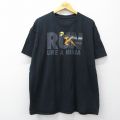 XL★古着 半袖 Tシャツ メンズ アニメ ナルト疾風伝 うずまきナルト 大きいサイズ コットン クルーネック 黒 26mar19