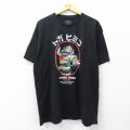 XL★古着 半袖 Tシャツ メンズ アニメ 僕のヒーローアカデミア トガヒミコ 大きいサイズ コットン クルーネック 黒 26mar19