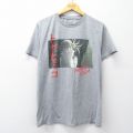 L★古着 半袖 Tシャツ メンズ アニメ 僕のヒーローアカデミア トガヒミコ コットン クルーネック グレー 霜降り 26mar19