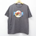 XL★古着 半袖 Tシャツ メンズ 映画 ET コットン クルーネック 濃グレー 26mar26