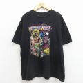 XL★古着 半袖 Tシャツ メンズ ワールドプロレスリング レッスルマニア アルティメットウォリアー コットン クルーネック 黒 26apr06