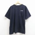 XL★古着 半袖 Tシャツ メンズ 郵便局 胸ポケット付き 大きいサイズ クルーネック 紺 26apr06
