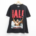 XL★古着 半袖 Tシャツ メンズ モハメドアリ 大きいサイズ コットン クルーネック 黒 26apr14