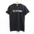 M★古着 半袖 Tシャツ メンズ ミリタリー USアーミー クルーネック USA製 黒 26apr14