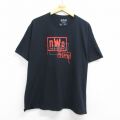 ワールドプロレスリング 半袖Tシャツ nowプリント ブラック XL | 古着