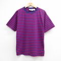 00s 半袖Tシャツ ボーダー パープル L | 古着