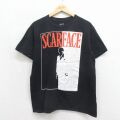 L★古着 半袖 Tシャツ メンズ 映画 スカーフェイス コットン ブラック 26may27