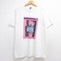 半袖Tシャツ アニメエラーメッセージ眼帯 ホワイト XL | 古着