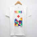 L★古着 ヘインズ 半袖 Tシャツ メンズ テトリス コットン クルーネック ホワイト 26jun04