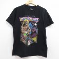 ワールドプロレスリング 半袖Tシャツ レッスルマニア ブラック メンズL相当 | 古着