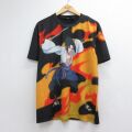 L★古着 半袖 Tシャツ メンズ アニメ ナルト疾風伝 クルーネック ブラック【spe】 26jun25