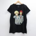 XL★古着 半袖 Tシャツ メンズ アニメ 僕のヒーローアカデミア 爆豪勝己 切島鋭児郎 コットン クルーネック ブラック 26jun25