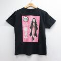 M★古着 半袖 Tシャツ メンズ アニメ 鬼滅の刃 禰豆子 コットン クルーネック ブラック 26jun25