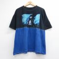 XL★古着 半袖 Tシャツ メンズ アニメ 僕のヒーローアカデミア 茶毘 大きいサイズ コットン クルーネック ブラック 26jun25