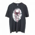 XL★古着 半袖 Tシャツ メンズ マーベル スパイダーマン 大きいサイズ コットン クルーネック 黒 ブラック 24feb19 中古