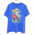 XL★古着 半袖 Tシャツ メンズ マーベル スパイダーマン ドクターオクトパス マダムウェブ POP 大きいサイズ コットン クルーネック 青 ブルー 24mar30 中古