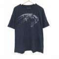 XL★古着 半袖 Tシャツ メンズ マーベル ブラックパンサー 大きいサイズ コットン クルーネック 黒 ブラック 24jun15 中古