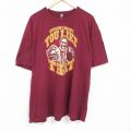 エンジ バーガンディ 半袖Tシャツ フットボール XL | 古着