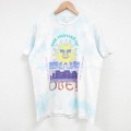 M★古着 オベイ OBEY 半袖 Tシャツ メンズ ビッグロゴ 太陽 コットン クルーネック 白他 ホワイト タイダイ 25apr19 中古
