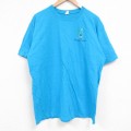 L★古着 半袖 ビンテージ Tシャツ メンズ 00年代 00s ビン コットン クルーネック 水色 25jun04 中古