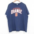 半袖Tシャツ シラキュースオレンジ ネイビー XL | 古着