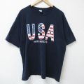 半袖Tシャツ USAロゴ ネイビー XL | 古着