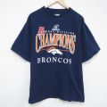 NFL デンバーブロンコス 半袖Tシャツ アメフト ネイビー XL | 古着