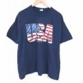 半袖Tシャツ USAロゴ ネイビー XL | 古着