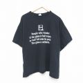 ブラック半袖Tシャツ メッセージ ブラック XL | 古着