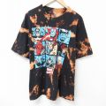 XL★古着 半袖 Tシャツ メンズ マーベル スパイダーマン アイアンマン コットン クルーネック 黒他 ブラック ブリーチ加工 25may24 中古